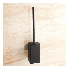 Matte Black Wall Mounted Toilet Brush Holder Set 304 Stainless Steel Hidden Brush Storage