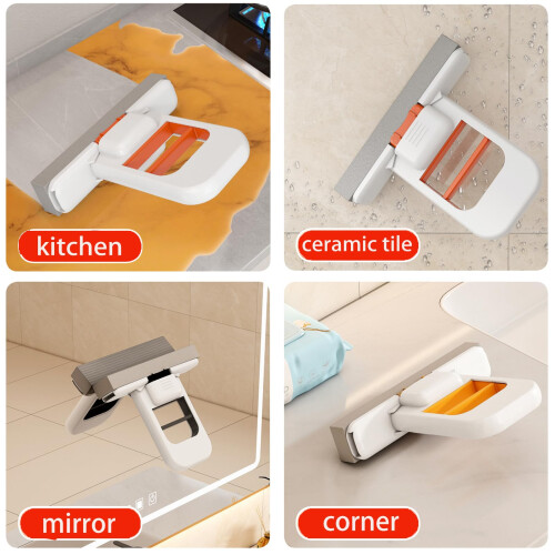 Mini Sponge Mop with SelfSqueezing and Foldable Design for Kitchen, Bathroom, Car Cleaning (1pc) 1