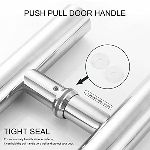 Double Sided Barn Door Handle Set, Brushed Aluminum Sliding Door Pull with Ergonomic Push Pull Design 2