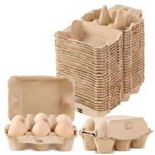 Duck Egg Cartons 15 Pack Jumbo Half Dozen Recycled Cardboard Boxes with Custom Label Area