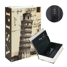 Book Safe with 3Digit Combination Lock, Hidden Metal Storage Box for Cash and Jewelry, 9.5'