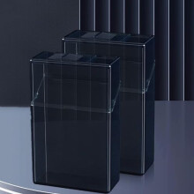 (2 Pack) Acrylic Cigarette Case, Waterproof Transparent Box for 85mm 20 Cigarettes, Travel Holder for Men and Women, Black