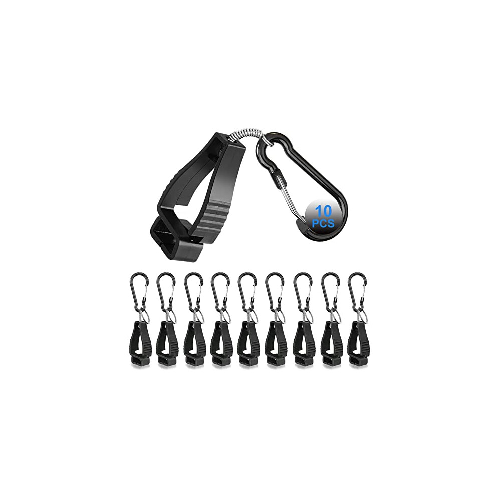 10 Pcs Work Glove Clips With Secure Grip Clamp, Heavy Duty Glove Holder Clips For Construction (Black) 9330225303732