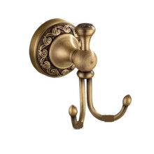 Antique Brushed Copper Bathroom Hardware Set with Dual Towel Hook and Shelf, Durable Easy Clean Design