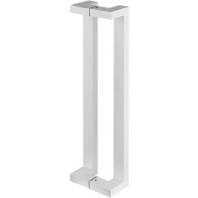 Double Sided Barn Door Handle White 60cm Modern Minimalist Stainless Steel Pull for Glass Doors