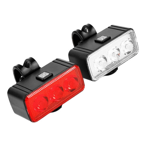 Rechargeable Cycling Front And Rear Light Set With Child-3