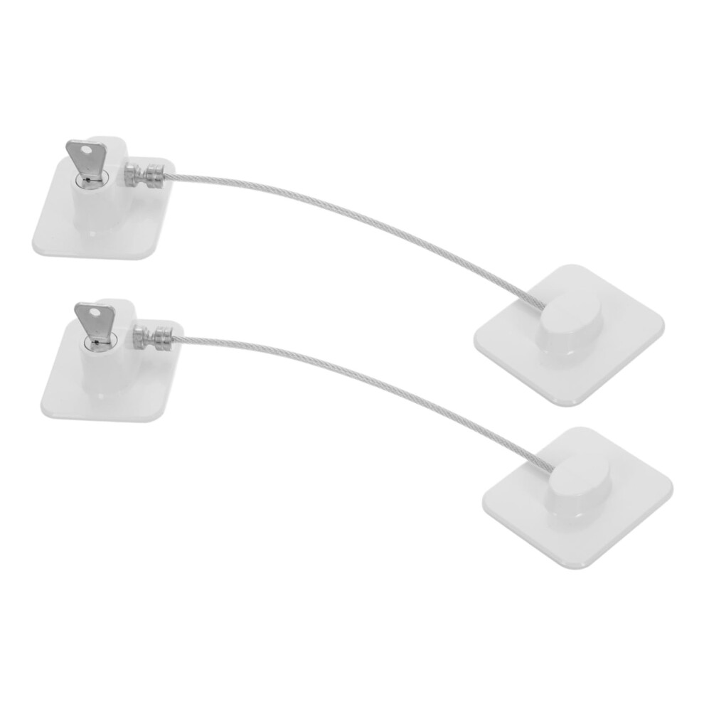 2 Pcs Child Safety Lock No Drill Window Restrictor for Fall Prevention and Refrigerator Cabinet Use