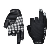 Fishing and Hunting Gloves Three Cut Fingertips AntiSlip Palm Grip Breathable Waterproof UV Protection Black M