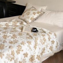 Faux Fur Throw Blanket 55x63 Ultra Soft Reversible Cozy Flower Beige Furry Blanket for Couch and Bed
