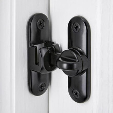 Gate Latch Black Zinc Alloy Barn Door Latch with Secure Flip Lock Rust Resistant Easy Install 90/180