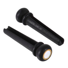 Ebony Bridge Pins with Abalone Dot Inlay Set for Acoustic Bass – Durable Ebony Build, Enhanced Tone Transfer