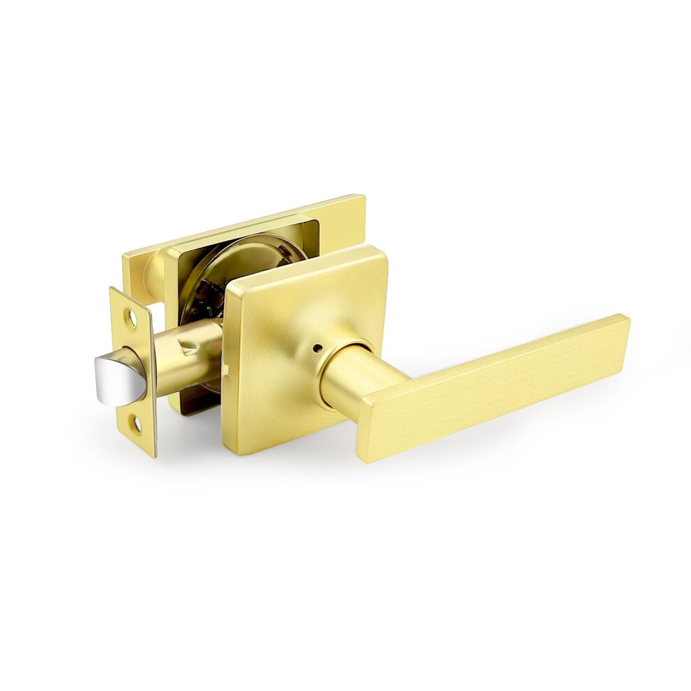 6 Pack Gold Door Handles Interior, Modern Keyless Passage Door Levers For Hallway And Closet 9330225304487