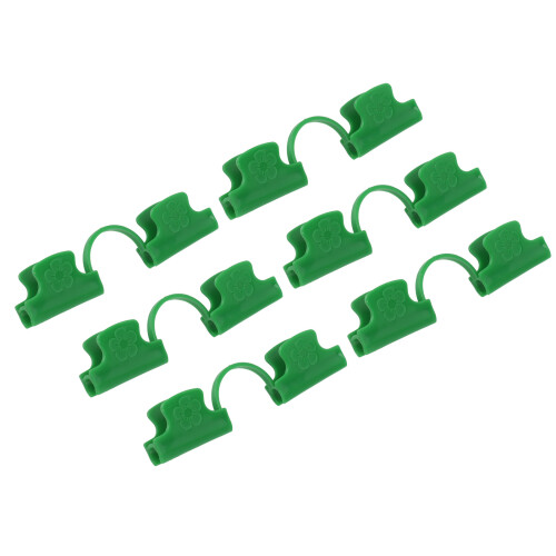 50Pcs Green PE Plastic 2-Head Plant Clamp 16mm