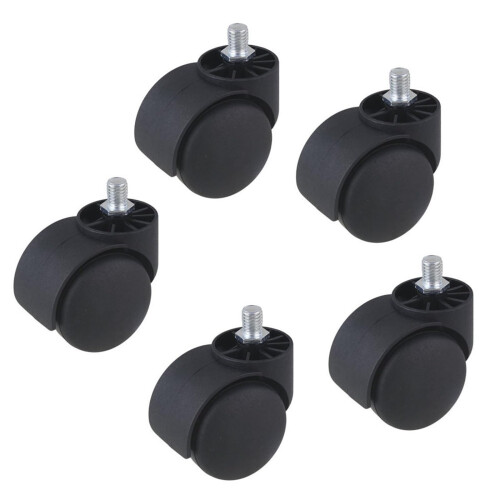 Furniture Casters Wheels with Threaded Stem, 360 Smooth Rolling Ball Casters for Storage Rack, 5 Pack