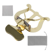 Gold Trombone Lyre Sheet Music Holder with Adjustable Clamp and Durable Copper Finish for Marching Band