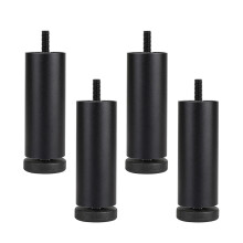 4pcs Black Aluminum Adjustable Furniture Legs 18cm, Heavy Duty Table Feet with M8 Bolts, RustResistant and Noise Reduction Pads