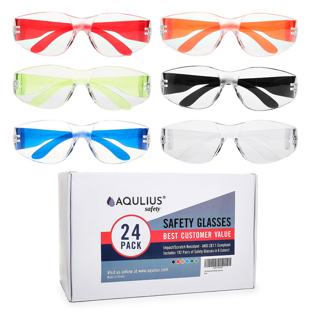 Safety Glasses 24 Pack Ansi Z87.1 Certified Impact And Scratch Resistant Protective Eyewear For Work, Construction And Shooting 9073542974352
