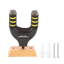 Solid Wood Guitar Wall Mount Hanger with Automatic Neck Lock and EVA Shock Protection