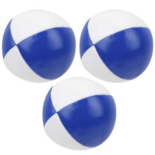 PU Leather Juggling Balls Set 3 Pack Blue White Dualtone Design for Beginners Indoor Practice