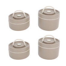 Insulated Stainless Steel Lunch Box 4Pcs Deep Coffee Bento Set with Thermal Bag