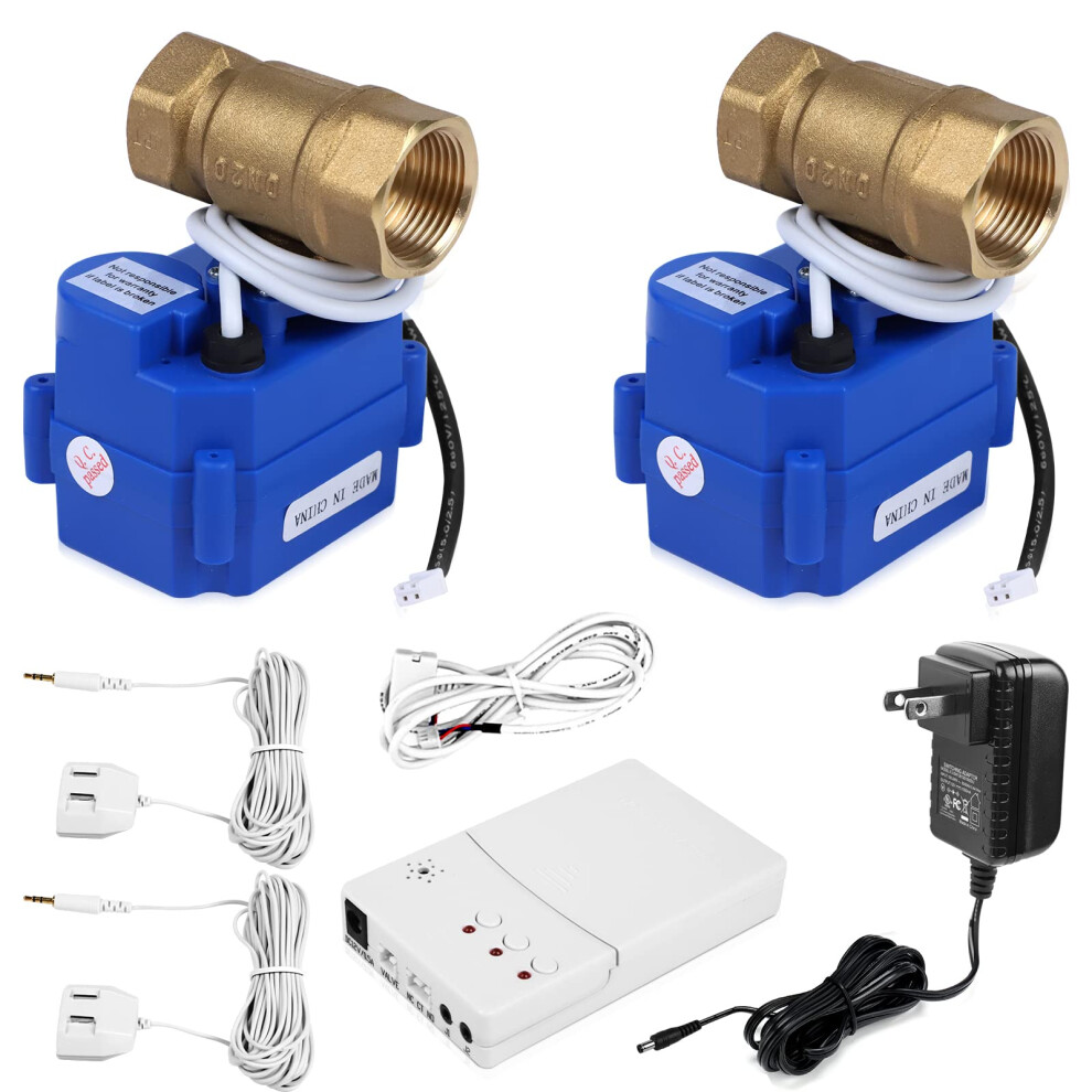 Water Leak Detector Automatic Shut Off Valve System With Dual Valves Sensors For Home Flood Prevention 9073542974444