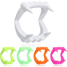 15 Pack Halloween Vampire Teeth Plastic Colorful Fangs Bulk Reusable Cosplay Accessories for Kids Party Favors