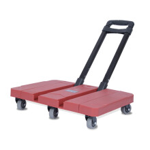 Folding Hand Truck 100Kg Capacity with Six 360 Silent Wheels, Lightweight Trolley for Home and Office