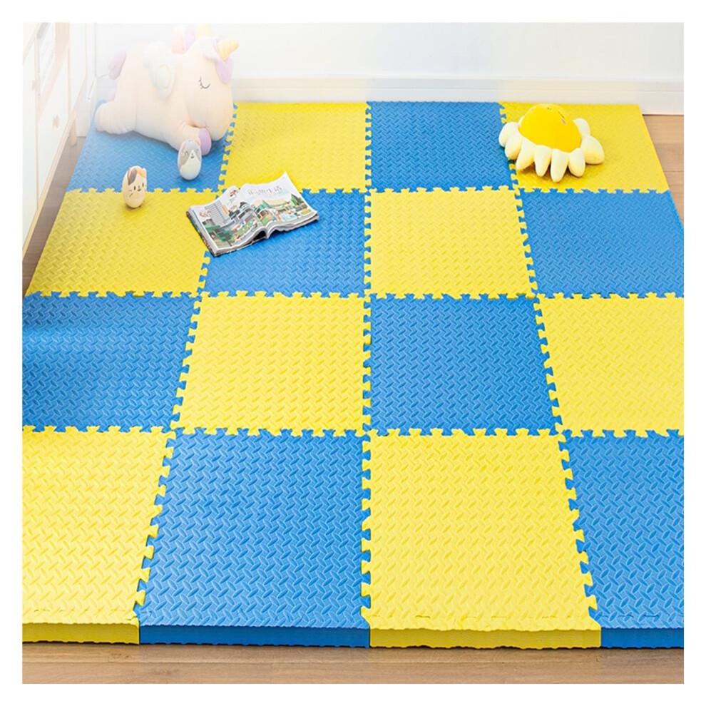 Multicoloured Foam Play Mat Tiles 60x60cm, Soft Cushion Interlocking Floor Mats for Baby Crawling and Kids Playroom