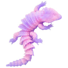 3D Printed Lizard Figurine with Realistic Textured Surface, Fully Articulated Design, Pink Gradient Finish