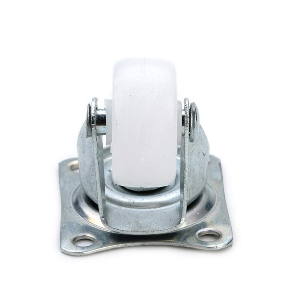 1 Inch Swivel Caster Wheels For Furniture, 4Pcs White Nylon Pp Quiet Rolling Floorfriendly 10Kg Load 9351714683296
