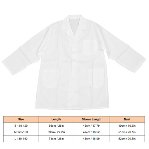 Kids Lab Coat Button-Up Cotton S 110-120 Pocket 1