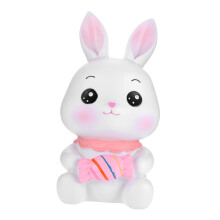 Cute Bunny Coin Bank for Kids, Rabbit Money Saving Box with Cartoon Design and Durable Stable Base