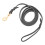 Leather Dog Training Leash 210x1.2cm Black Cowhide 1