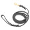 Leather Dog Training Leash 210x1.2cm Black Cowhide 16