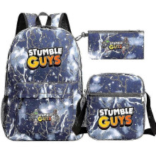 (6) Stumble Guys Banana Print Schoolbag Boys Cosplay Backpack - Shoulder Bags, Student Back Pack, Kids Anime Backpacks (3pcs Set)