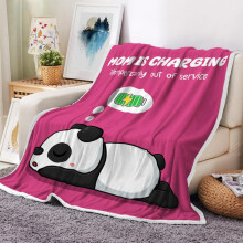 Funny Cartoon Panda Blanket for Mom, Rose Red Flannel Throw 60x90 Cozy Soft Mother's Day Gift