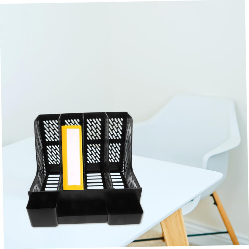 Plastic File Organizer A4 Document Storage Rack with MultiCompartment Layout for Office Desk 1