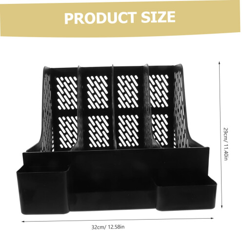 Plastic File Organizer A4 Document Storage Rack with MultiCompartment Layout for Office Desk 2