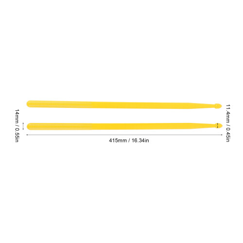 2PCS Nylon Drum Sticks Yellow Portable Exercise 1