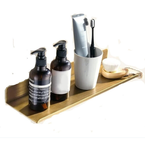 Corner Shower Caddy 40cm Antique Copper Bathroom Shelf Organizer Rack, RustResistant Wall Mounted Design