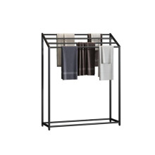 Black 4Layer Freestanding Towel Rack with Punch Installation for Bathroom, Medium Nordic Style