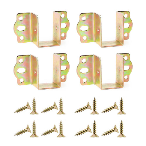 4pcs U Shape Bed Beam Support Stand Bed Rail-copper 50mm