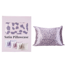 Luxurious Leopard Print Satins Pillowcase Silky Cooling-Purple