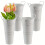 Galvanized Flower Bucket with Handle Farmhouse Decorative-White 5