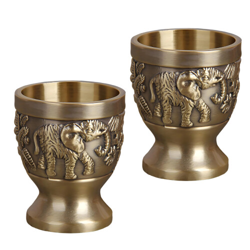 Retro Bronze Elephant Shape Barwares Set Elegant-Qinggu 2PCS