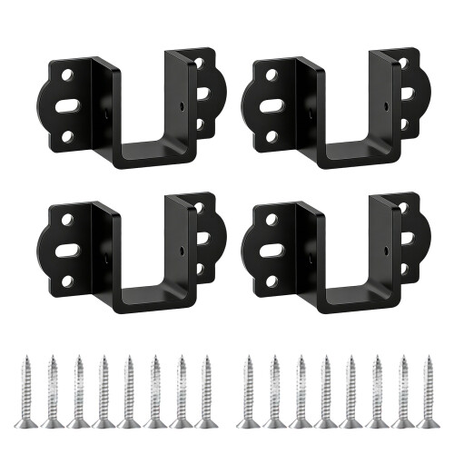 4lots Thicken Metal Bed Frame Support High Strengths-Black 30mm