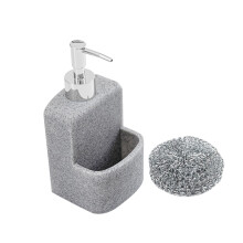 2 in 1 Kitchen Soap Dispenser with Sponge Holder and Storage Box, OneHanded Easy Pump for Sink