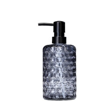 500ml Gray Glass Soap Dispenser with Pump, Reusable Lotion Bottle for Bathroom, Home and Hotel