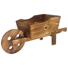 Rustic Wooden Cart Flower Pot Planter Box for Succulents Indoor Outdoor Creative Display