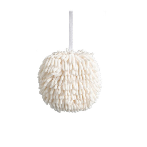Round Microfiber Hand Towel White 1PC Fast Drying Soft Fluffy Bathroom and Kitchen Use